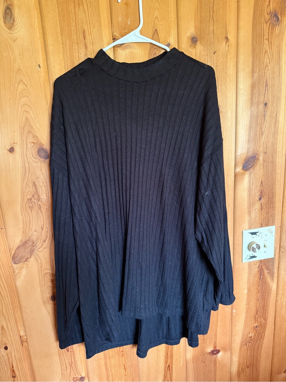 Old Navy Black Ribbed Crew Neck Sweater Top